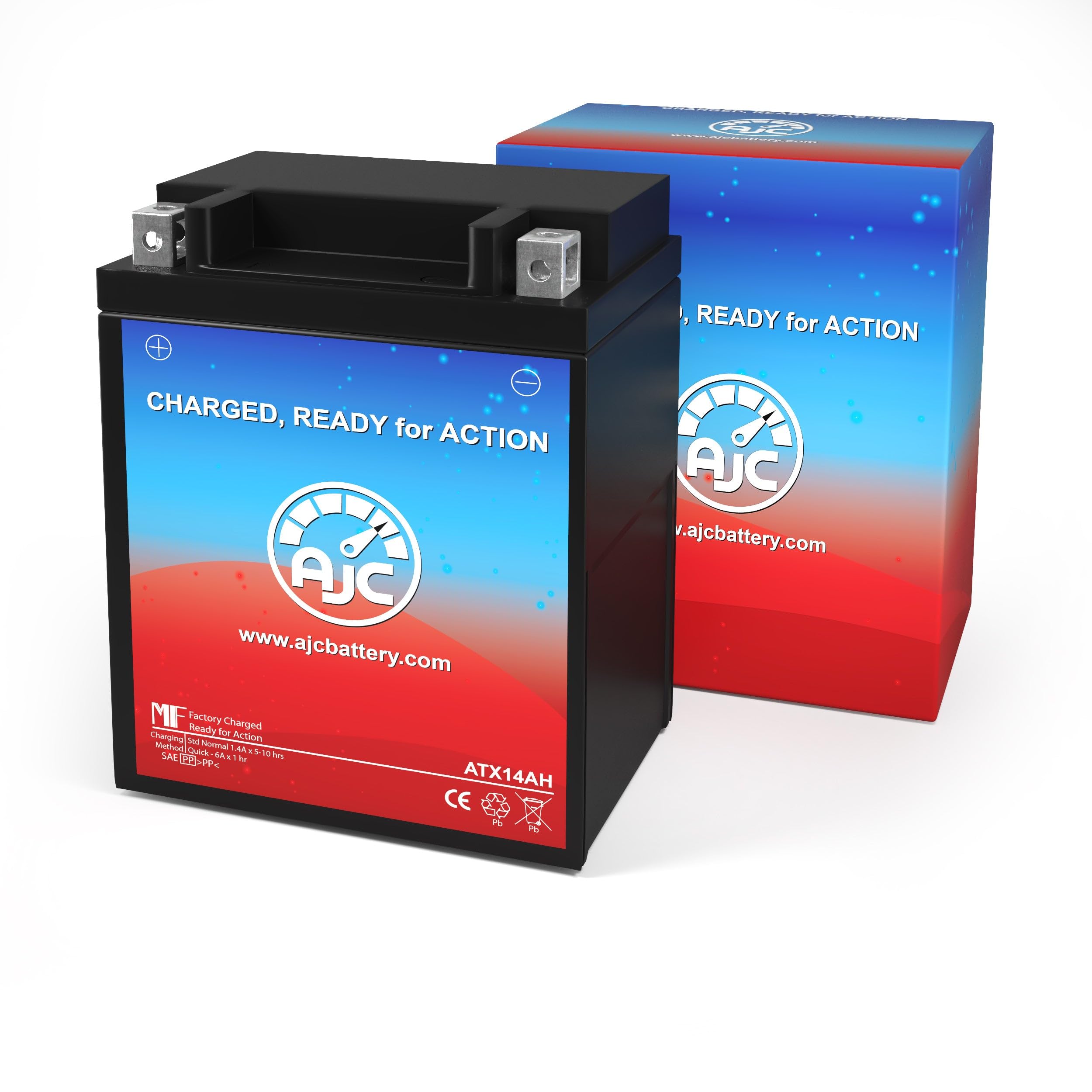 Ajc Battery Compatible With Chrome Battery Yb14A A2 Powersports Battery